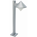 Gulvlampe Type nr. 2026, h�jde 90cm, IP44, E27 QA55 maks. 57W, St�bt aluminium / Opalglas, s�lv matt