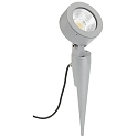 LED Ground spike spot Type No. 2390, IP54, 12W 3000K 1200lm 30�, rotatable, swiveling, dimmable, cast alu, silver matt