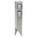Outdoor Socket ground spike, IP44, 2-way, without switching function, single Ground spike, stainless steel / silver