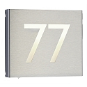 Albert Belyst husnummer TYPE NO 6012 1-cifret, 2-cifret IP44, rustfrit st�l, opal d�mpbar