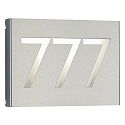 Albert Belyst husnummer TYPE NO 6013 3-cifret IP44, rustfrit st�l, opal d�mpbar