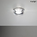 Axolight Recessed LED luminaire FA FAIRY, 6.2W, 2700K, 565lm, IP20, chrome, clear glass