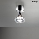 Axolight Surface mounted LED ceiling luminaire PL FAIRY, 7.4W, 2700K, 565lm, IP20, chrome, clear glass