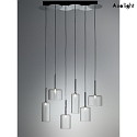 Axolight Pendant luminaire SP SPILLRAY 6, incl. G4 LED, 1.5W, 3000K, IP20, chrome, crystal glass