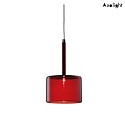 Axolight Pendant luminaire SP SPILLRAY G, incl. G4 LED, 1.5W, 3000K, IP20, chrome, red glass