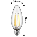 HWH Blulaxa LED Filament Kerteformet Lyskilde 4,5W E27 varmhvid, Glas (klar) CRI > 90