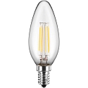 LED Filament Lyskilde kerteformet E14, 4,5W, 470lm, 2700K varmhvid, 300�, Glas klar CRI >90