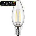 HWH LED Filament Lyskilde kerteformet E14, 4,5W, 470lm, 2700K varmhvid, 300�, Glas klar CRI >90