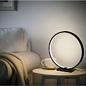 Dekorativ LED Bordlampe ringform, � 25cm, 6.5W 3000K 340lm 300�, Aluminium, sort