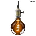 HWH LED Lamp Globe G125, 5W, E27, 140lm, 1800K, glass smoky VBS