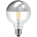  LED Filament Vintage Lyskilde globeformet G125, E27, 7W, 645lm, WW, 180�, spejlhoved s�lv 