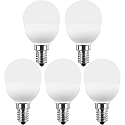 HWH LED globe lyskilde SMD MULTI G45 s�t med 5 E14 5W 470lm 2700K 200� CRI >80 