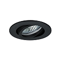 Downlight rund, svingbar GX5,3 IP20, sort d�mpbar