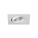 Downlight svingbar, firkantet GX5,3 IP20, hvid d�mpbar