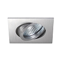 Downlight svingbar, firkantet GX5,3 IP20, aluminum mat d�mpbar