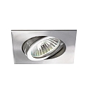 Downlight svingbar, firkantet GX5,3 IP20, rustfrit st�l d�mpbar