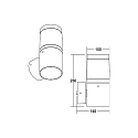 Brumberg outdoor wall luminaire STICK switchable LED IP65, black 