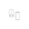 Brumberg V�glampe PENCIL WALL up / down, cylindrisk, lang IP20, pulverlakeret, hvid d�mpbar