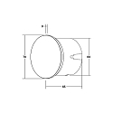 Recessed LED socket luminaire WALL KIT68 with partial cover, IP20, round, � 7.8cm, 230V, 1.5W 3000K 35lm, CRi >90