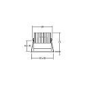 Brumberg Indbygnings loftlampe ALTERO-S firkantet, direkte IP44, chrom, hvid d�mpbar