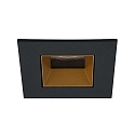 Indbygnings loftlampe ALTERO-S firkantet, direkte IP44, guld, sort d�mpbar