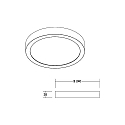 Brumberg LED surface panel FLAT37, IP20, round, � 24cm, 230V, 24W 3000K 1630lm 120�, white