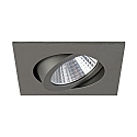 Brumberg Downlight svingbar, firkantet IP20, titan d�mpbar