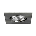 Indbygningslampe INDIWO68-S 350MA P&P firkantet, svingbar, konstant str�m IP20, nikkel mat d�mpbar 6W 530lm 3000K 36� CRI >95