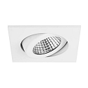 Downlight PLUG & PLAY svingbar, firkantet IP65, hvid d�mpbar