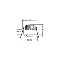 Brumberg recessed luminaire IP65, glossy, black, transparent  6W 650lm 3000K 20-40� 20-40� CRI 80-89