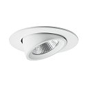 Recessed LED spot, IP20, D 10cm, Plug&Play 350mA, 15W 3000K 1380lm 36�, swivelling 45�, white