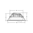 Brumberg Indbygningslampe BIG65 rund, svingbar LED IP65, sort d�mpbar 8W 730lm 3000K 20-40� 20-40� CRI 80-89