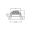 Brumberg Downlight QUBIC firkantet, svingbar IP20, hvid d�mpbar