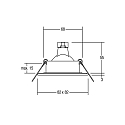 Brumberg Indbygningslampe ITANSA S stiv, firkantet GX5,3 IP54, sort d�mpbar