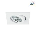 Brumberg Recessed outdoor LED spot set, IP65, square, 230V AC, 6W 3000K 650lm 38, swivelling, white
