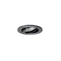 Indbygningslampe TIRREL-R rund, svingbar, med afstandsstykke GU10 IP20, pulverlakeret, sort 50W