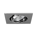 Indbygningslampe TIRREL-S firkantet, svingbar, med afstandsstykke GU10 IP20, chrom d�mpbar 50W