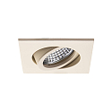 recessed spotlight TIRREL-R GU10 / PAR16 swivelling, square, with lamp socket GU10 IP20, textured sand beige dimmable