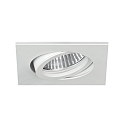 Indbygningslampe TIRREL-S firkantet, svingbar, med afstandsstykke GU10 IP20, pulverlakeret, hvid d�mpbar 50W