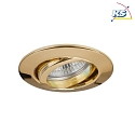 Brumberg Recessed LED spot, IP20, round, 230V AC, 6W 3000K 640lm 38, swivelling 25, gold