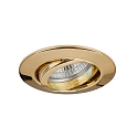 Brumberg Recessed LED spot, IP20, round, 230V AC, 6W 3000K 640lm 38�, swivelling 25�, gold