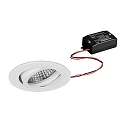 Indbygningslampe TIRREL-R rund, svingbar, omskiftelig IP20, hvid  6W 680lm 3000K 38� 38� CRI >80