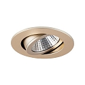 Brumberg Indbygningslampe TIRREL-R rund, svingbar, omskiftelig IP20, champagne  6W 680lm 3000K 38� 38� CRI >80