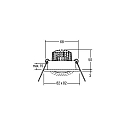Brumberg Indbygningslampe TIRREL-S firkantet, svingbar, til VDU-arbejdsstation, omskiftelig IP20, chrom  6W 680lm 3000K 38� 38� CRI >80
