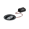 Indbygget spotlys BRONNY LED ON/OFF rund, svingbar, inkl. driver, s�t med 1 IP20, sort mat 