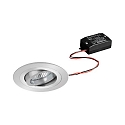 Downlight rund, svingbar IP20, aluminum mat 