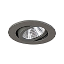 Brumberg Recessed LED spot set incl. converter, IP20, round, 230V, 7W 3000K 740lm 38�, swivelling 30�, matt titanium