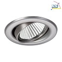 Brumberg Recessed LED spot set BB09 incl. converter, IP20, round, 230V, 6W 3000K 640lm 38, swivelling 25, stainless steel