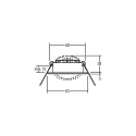 Brumberg Downlight BB09 firkantet, svingbar IP20, rustfrit st�l 