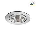 Brumberg Recessed LED downlight BB15, V4A, IP54, round, 230V, 6W 3000K 640lm 38, On/Off, stainless steel